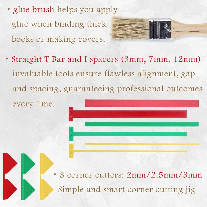 ARSTBETY 27PC Complete Bookbinding Kits, Book Binding Starter Tool with Signature Punch Guide, Scrapbooking Tool, Awl, Wax Thread, Needle and Ruler(Orange) - Image 4